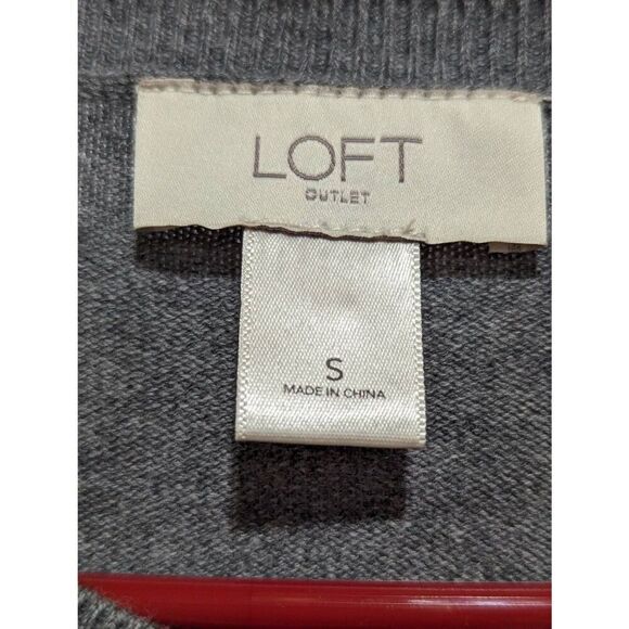 Loft Women's S Gray And Purple Button Front Cardigan - Picture 2 of 6